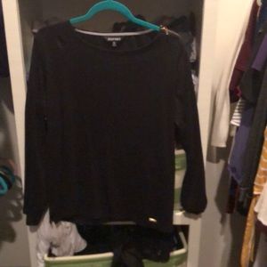 Super cute black shirt with gold zipper detailing